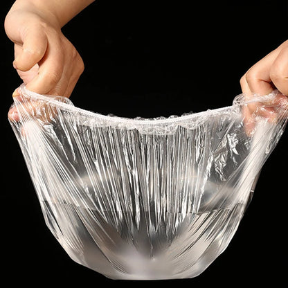 Disposable Food Cover Elastic Plastic Wrap Food Grade Food Lids Shoe Cover Shower Headgear Bowls Caps Food Fresh Saver Bag Dust