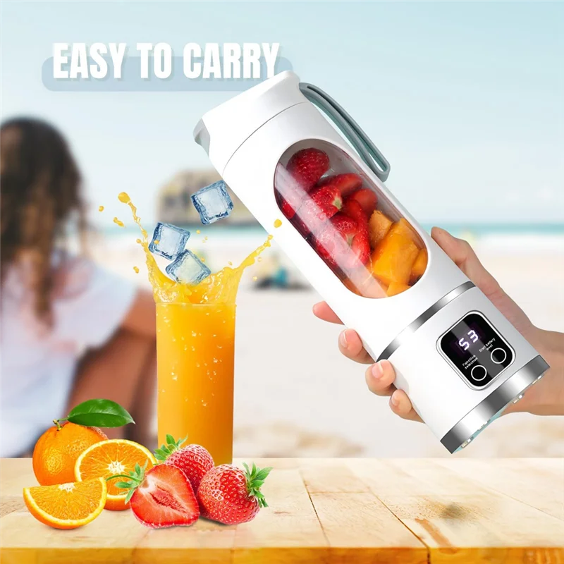 A01V-USB Rechargeable Portable Blender 8 Blade Mini Ice Crusher With Digital Display 3 Modes Portable Blender  A