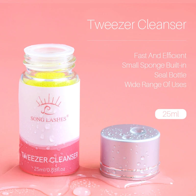 SongLash 25ml Eyelash Tweezers Cleanser Lash Glue Extension Supplies Sponge Eyelash Extension Cleaner Makeup Tools