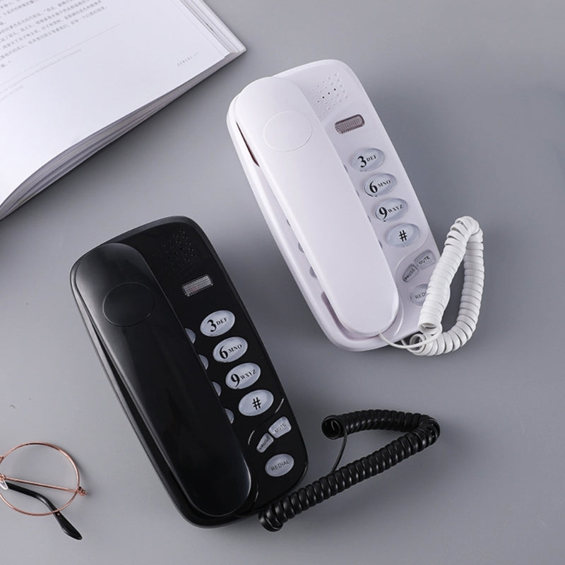 Wall Mounted Phone Fixed Landline Desktop Telephones with Call Light, Mute, and Redial Function Clear Sound 96BA