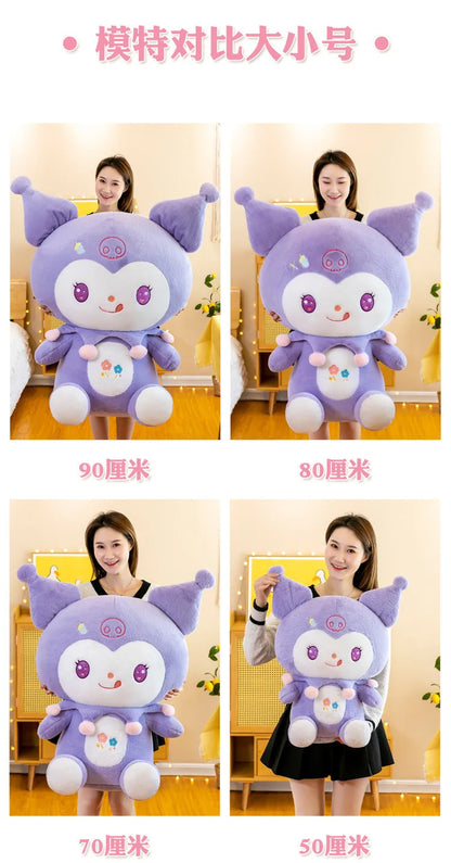 Big Size Dolls Kuromi Cartoon Anime Plush Stuffed Doll Room Decoration Peluche Pillow Kawaii Plushies Ornaments Gift