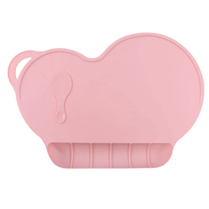 Silicone Placemats,Kids Feeding Mat Portable with Personalised Collapsible Baby Eating Food Catcher Pocket Eholder Fits Most Hig
