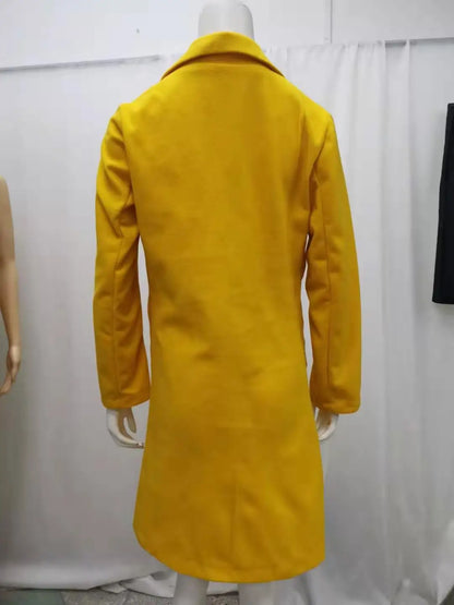 New Plus Size 4XL 5XL Women's Autumn Coat Woollen Blends Overcoats 2025 Winter Long Sleeve Casual Oversize Outwear Jackets Coat