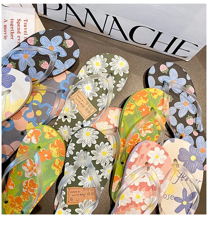 Flip Flops Trendy Summer Outerwear Fashionable Clip On Beach Slippers Anti Slip Couple'S Splint Slippers Leisure Convenience