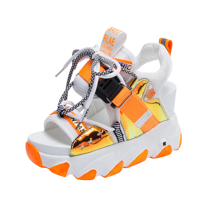 Women Chunky Platform Sandals Designers New Brand 2025 Summer Beach Casual Shoes Woman Lace Up Wedges 9CM Fashion Sandal Ladies