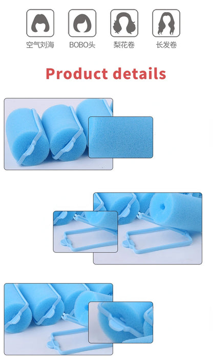 Soft Sponge Foam Cushion Hair Rollers Curlers Hairdressing Kit DIY Home Hair Styling Tool Hair Salon for Barber DIY Curls Random