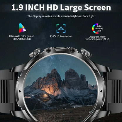 2025 Outdoor Sports Fitness Tracker Smart Watch 1.85 Inch HD Alomed 800mAh Lithium Battery Bluetooth LED Flashlight Smart Watch