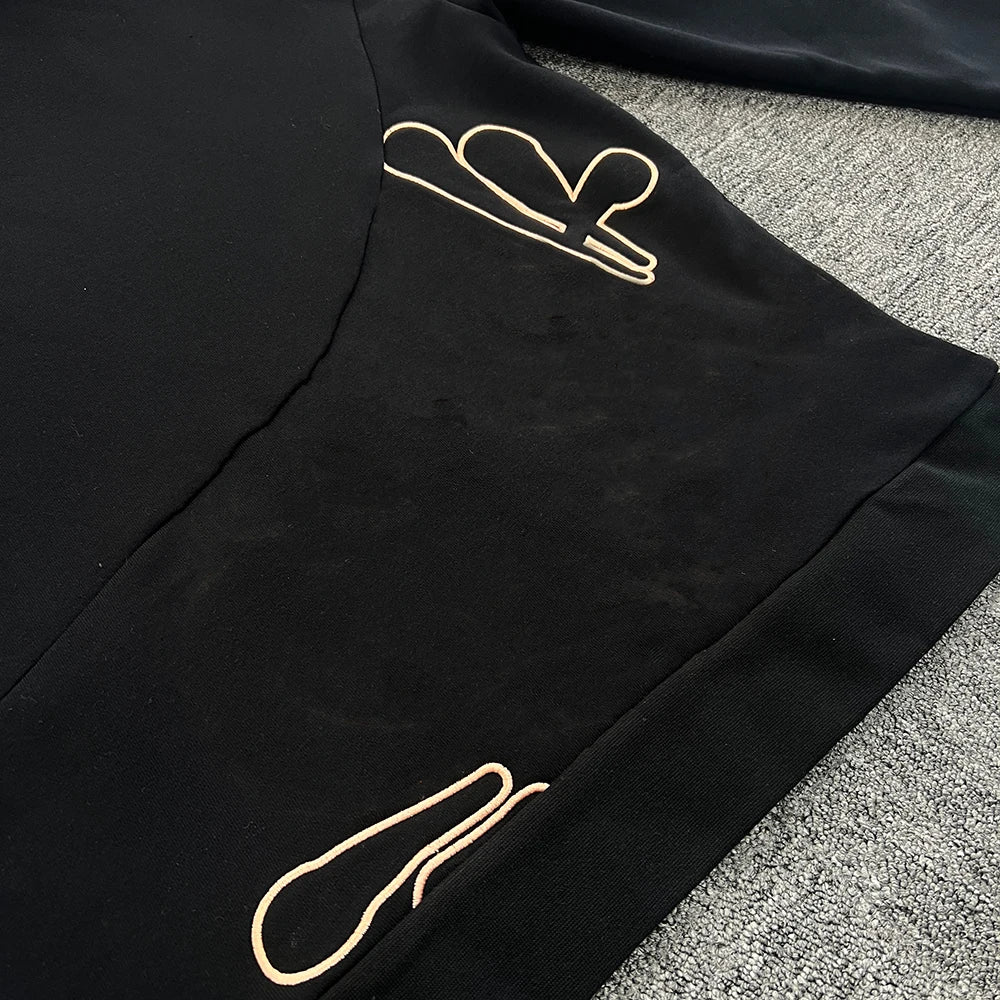 Jogging Streetwear Hoodies Trousers Set Centre Cee Tracksuit Men Clothing Y2k Cotton Sweatshirts Tops Pants Mens Clothes Black