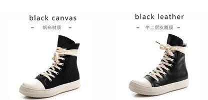 Owens women's sports shoes, men's sports shoes, 2025 spring and autumn lace-up flat casual shoes thick sole high top sports shoe