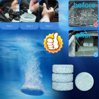 50pcs Car Effervescent Washer Tablet Auto Glass Washing Tablet Car Windscreen Cleaner Windscreen Glass Cleaning Tablet