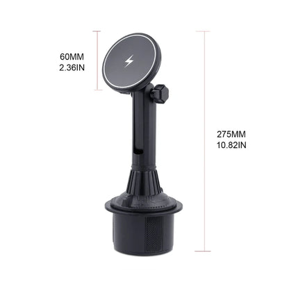 15W Magnetic Wireless Car Mount For MagSafe Cup Holder Car Phone Mount For IOS Phone 12/13/14