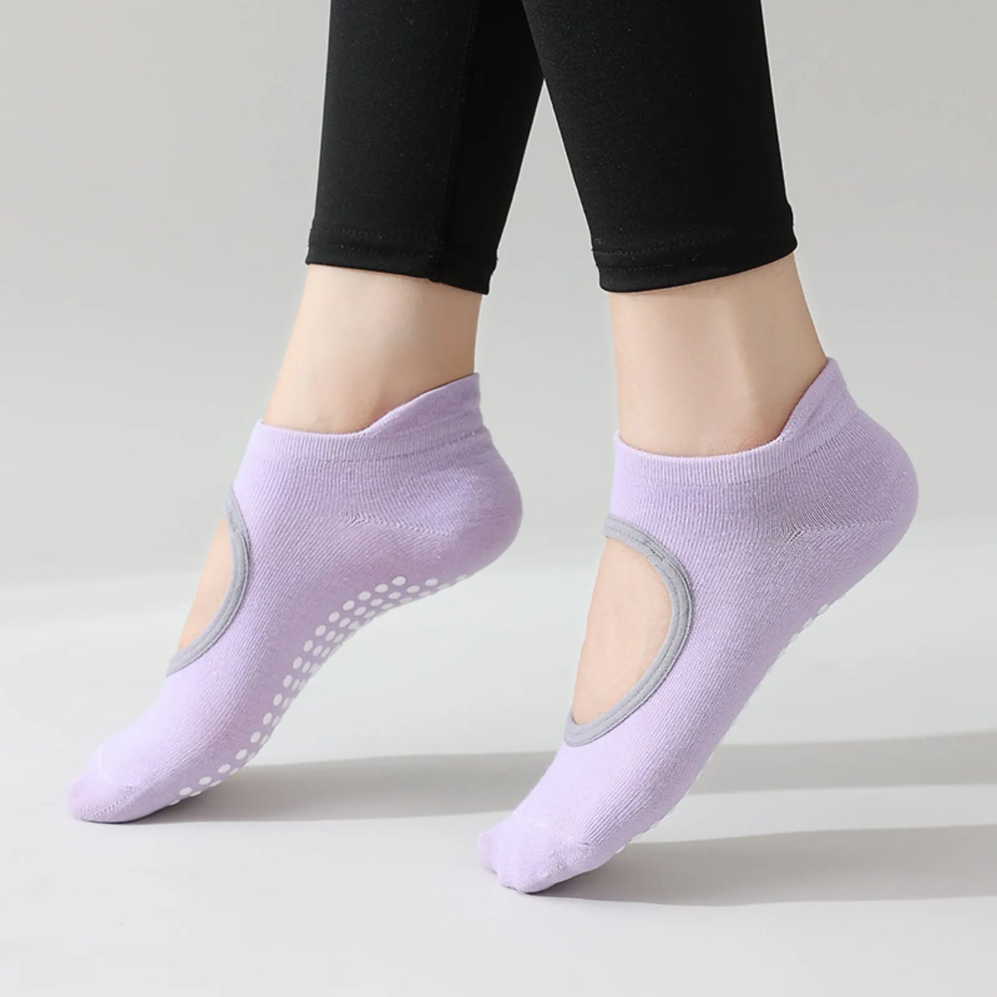 Bandage Yoga Socks for Women Pilates Ballet Dance Cotton Socks Non-Slip Woman Sport Sock Gym Workout Slipper Running Grip Sock