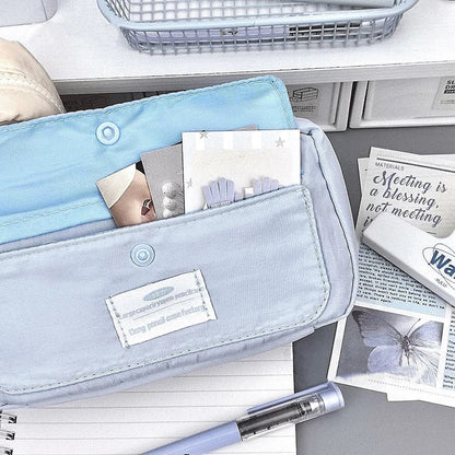 School Essential Large Capacity Pencil Pouch, Adorable Canvas Cosmetic Bag, Student Supply, Ideal Gift