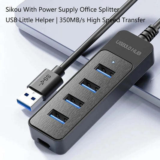 Multi-Port USB Type-C Hub, 4-Port USB Separator Adapter, High-Speed USB 2.0 for Computer Accessories