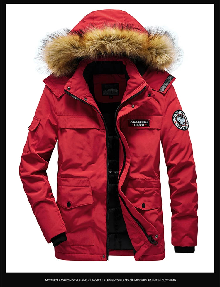 TRAF Winter New Cotton-Padded Men's Thick Fashion Handsome Hooded Cotton-Padded Jacket Pure Cotton Warm Cotton-Padded Jacket