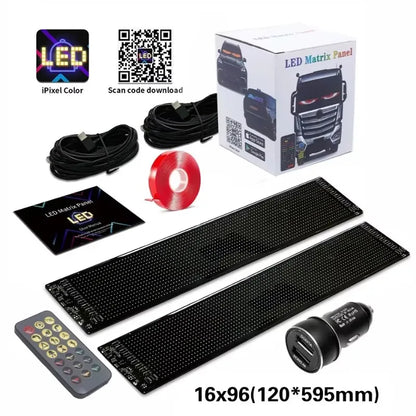 Led Eyes For Truck Led Matrix Panel RGB LED Car Panel DIY Programmable Bluetooth App Control Scrolling  Light