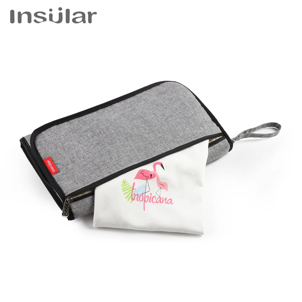 Portable Baby Changing Mat Infant Multifunction Diaper Changing Pad Newborn 2 IN 1 Waterproof Changing Pad Cover Storage Bag