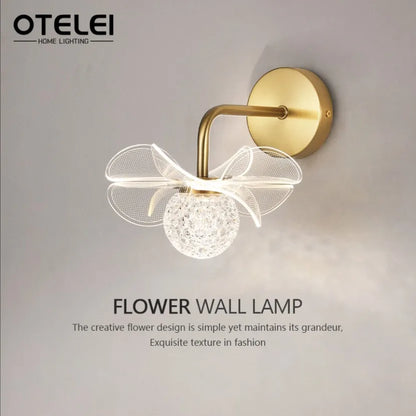 LED Wall Lamp Modern Luxury Flower Shaped Decorative Light Bedroom Bedside Study Dining Room Living Room Background Wall Lamp