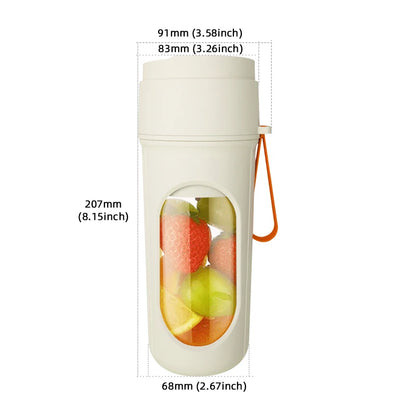 Portable Electric Juicer Blender With Straw 450ML Wreless Juicer Mini Juicing Cup USB Charging 12 Blades Gift Sport Lid