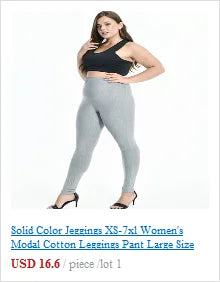 Solid Colorful Leggings For Women 7xl 6XL 5XL Large Size Modal Cotton Tight Pants Grey Black White Pink Blue Purple 5XL 4XL Lady