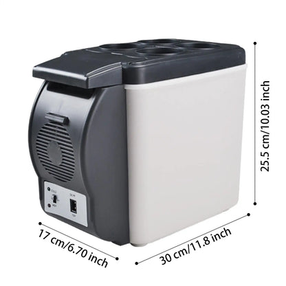 6L Mini Car Refrigerator 12V Fridge Low Noise Cooler Box Refrigerator Portable Travel Icebox for Food Freshness for Car RV