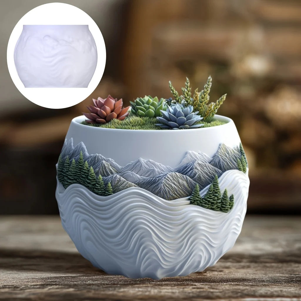 Church relief succulent plant flowerpot resin silicone mold house church storage box mold tower church cross relief gypsum molds