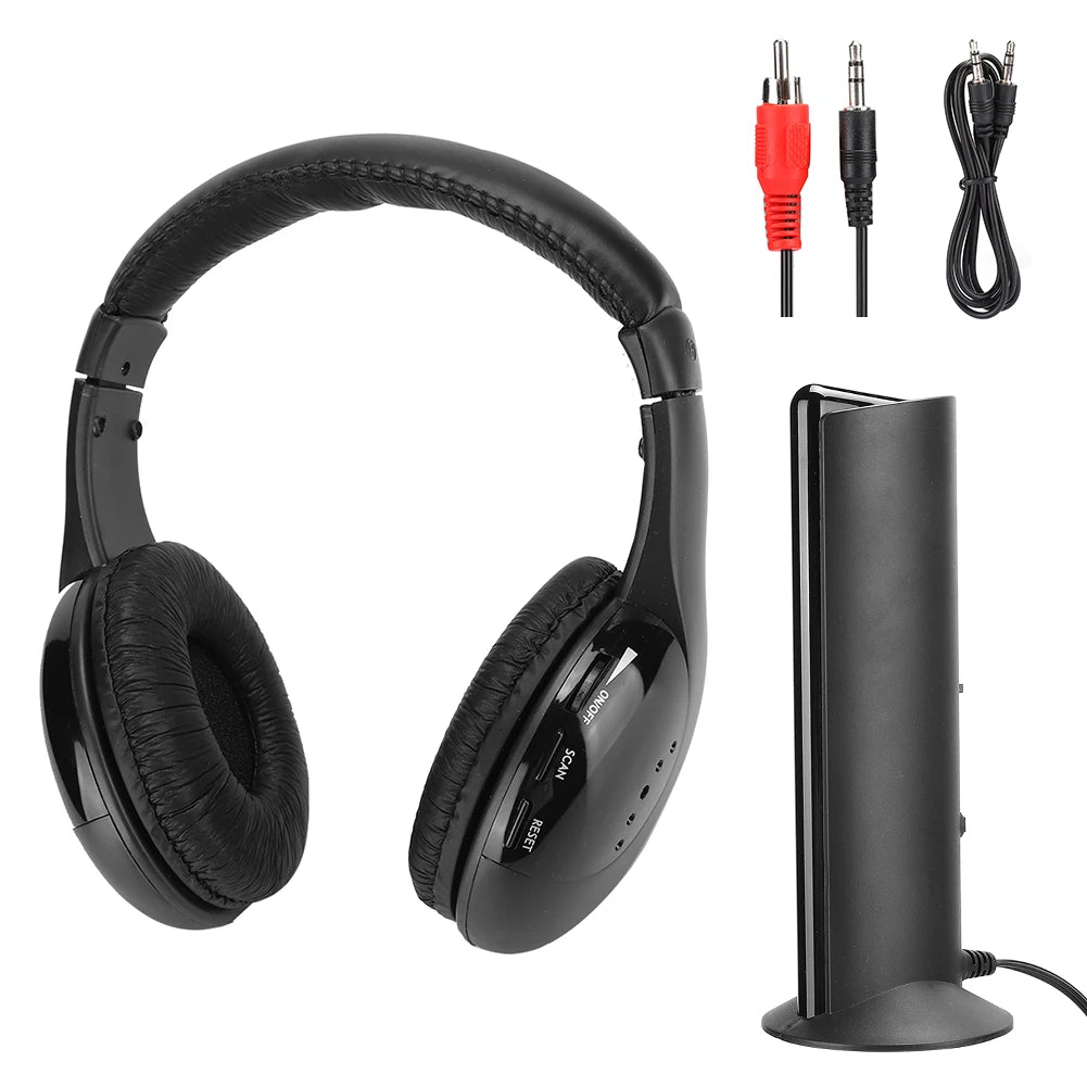 5 in 1 FM Wireless Headset Built‑in Microphone Earphone Headset with Charging Stand Headset Wireless Earphone Wireless Headset