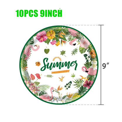 Hawaii Party Decorations Disposable Tableware Hawaii Summer Tropical Party Supplies Flamingo Aloha Birthday Party Decoration