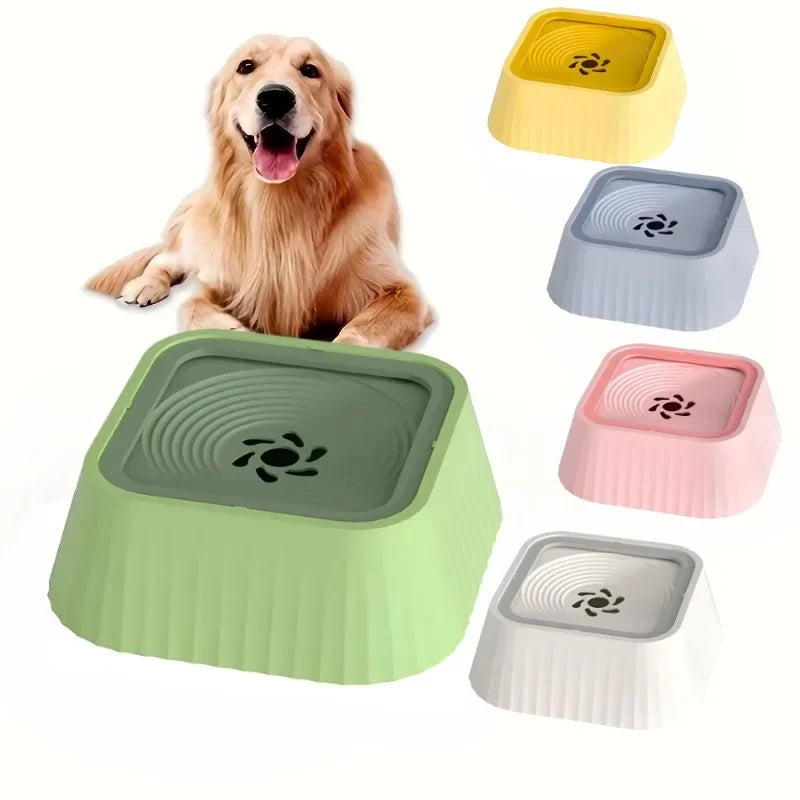 Pet Water Bowl Non-wet Mouth Cat Neck Guard Dog Buoyancy Birdbath Pet Water Fountain with Floating Plates No Spill Water Bowl