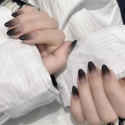 24PCS Long Coffin Pink Press On Nails Fake Press On Nails Gradation Press On Nails Summer Nails