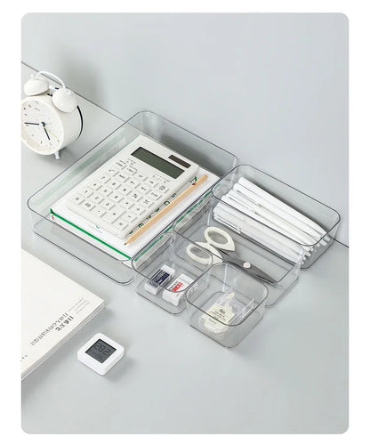 Clear Drawer Organizer Boxes Transparent Plastic Storage Box Desktop Acrylic Box Jewelry Makeup Cosmetic Organizer Drawer Box