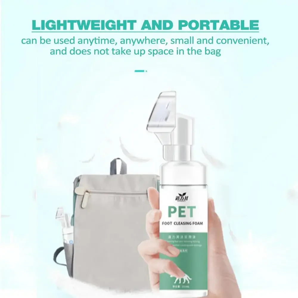Pet Foot Paw Cleaner 150ml No-Rinse Shampoo With Massaging Brush For Cats Dogs Grooming dog perfume