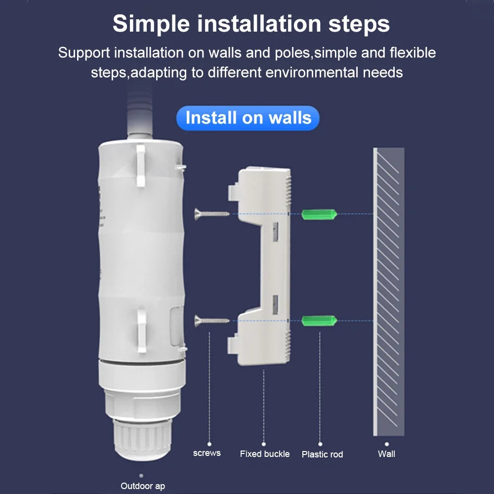 Outdoor wifi extenders Wavlink High Power Repeater Dual Dand 2.4G/5G POE booster 1200mbps Wi-Fi range extender signal amplifier