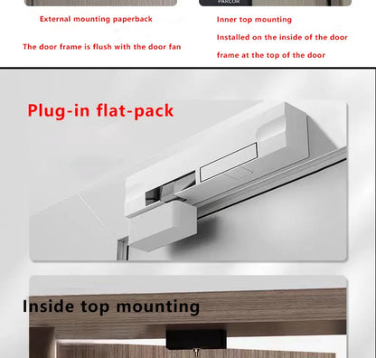 Door Damping Buffer Wooden Door Flat Outward Opening Invisible Door Home Closing Silent Hydraulic Door Closer Anti-pinch