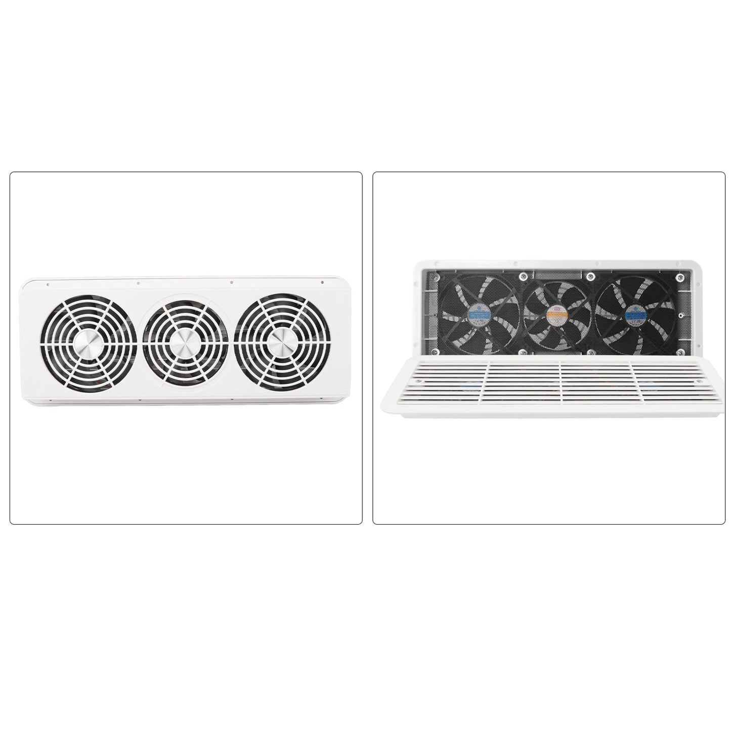 Rv Fridge Fan Rv Refrigerator Fan 12V Three Fans Quiet RV Side Vent Fan with Protecting Net for RV  Motorhome Yacht Boat