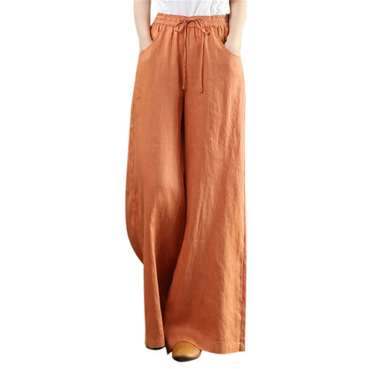 Women Summer High Waisted Palazzo Pants Wide Leg Long Pant Trousers With Pocket Internet celebrity new hot selling