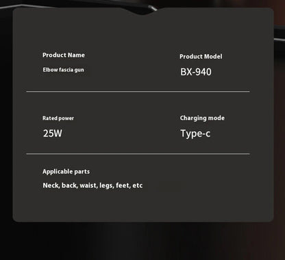 Fascia Gun Portable Massage Gun Deep Tissue With Extended Handle U-Shaped Back Massager Body Massager for Neck Shoulder Back Leg