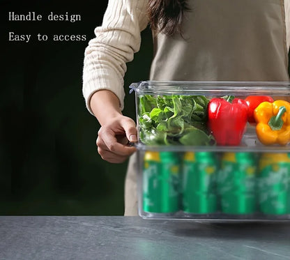 Fridge Organizer Stackable Refrigerator Organizer Bins with Lids Clear Fruit Storage Containers Freezer Pantry kitchen Organizer