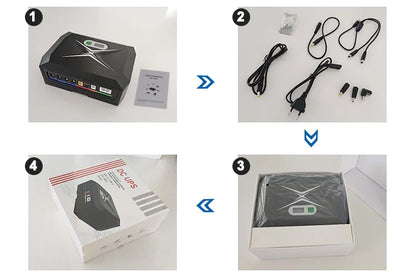 Mini Ups Power Bank Ups 100w 48000mah 5v 9v12v 24v Mini Ups with 12hr Backup Time Uninterruptible Power Supply Poe Dc Power