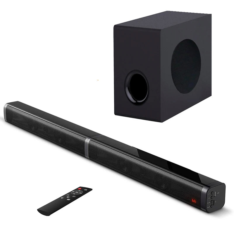 80W TV SoundBar 2.1 Bluetooth Speaker 5.0 Home Theater System 3D Surround Sound Bar Remote Control With Subwoofer For TV