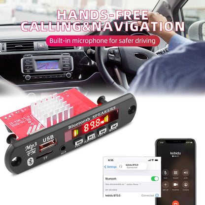 60W 120W Amplifier DC 12V MP3 Decoder Board Calling Recording Bluetooth 5.0 Car MP3 Player USB Module FM With Remote Control