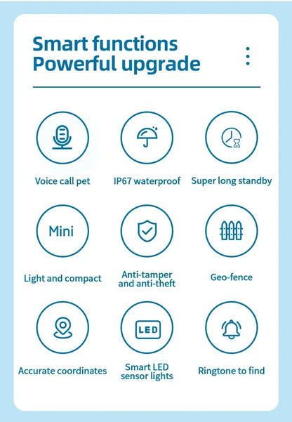 2G/ 4G GSM GPS Pet Tracker Voice Monitor, Pet Dog Gps Anti Loss Mini Tracker IP67 Waterproof Built-in 1300 MAh Battery Locator