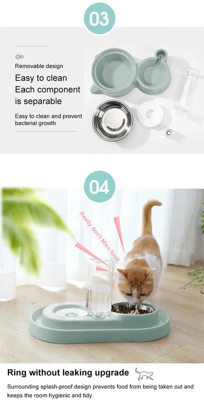 Blue Pet Dog Cat Bowl Fountain Automatic Food Water Feeder Container For Cats Dogs Drinking Pet Articles