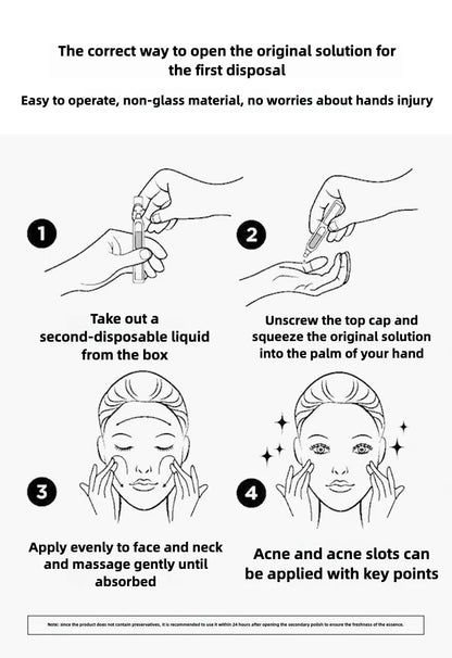 Vitamin C  Retinol Anti-Aging Serum - Brightening Face Treatment, Wrinkle Repair, Dark Spot Corrector, Single-Use Ampoule 30pcs