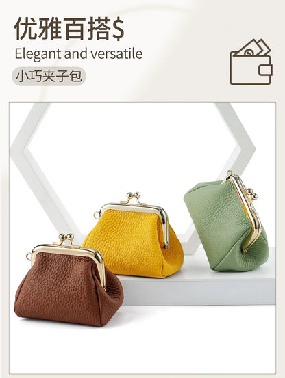 Women Wallets RFID Blocking Bank Card Purse Cowhide Leather Card Holder Mini Credit Coin Case Compact EDC Wallet