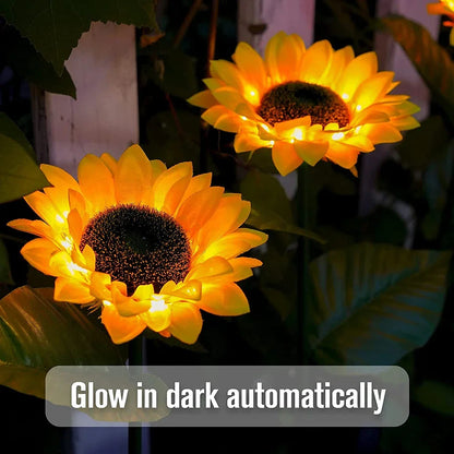 Simulated Outdoor Solar Sunflowers Smart Sense Garden Lights Yard Wedding Thanksgiving Decor Light Waterproof LED Lawn Light