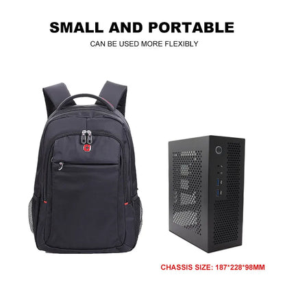 HTPC Computer Case Mini ITX Gaming PC Chassis Desktop Chassis USB3.0 Computer Case Home Computer Case Black and Silver