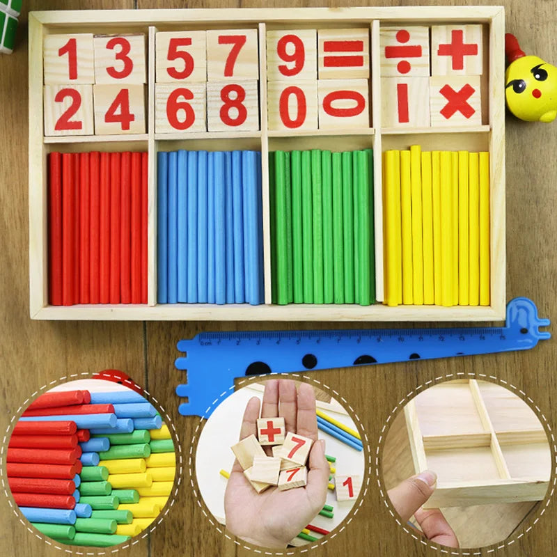 Counting Sticks Wooden/Plastic Lower Grades Mathematics Teaching Tools Office Educational Supplies Students Arithmetic Tool TMZ