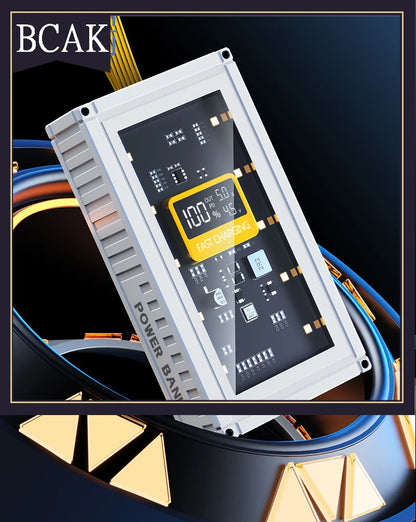 BCAK  Brand discount store 30000mAh 50000mAh 120W Fast Charging Transparent Power Bank 200000mAh Large-capacity Mobile Power