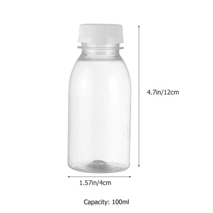 6pcs Small Plastic Bottle 100ml Milk Bottles Small Juice Bottles Leakproof Milk Bottles Portable Beverage Bottles Plastic Water